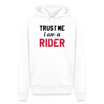 Trust me i am a Rider - Sweat à capuche Premium bio Homme - blanc - Devant - Nico (187cm)