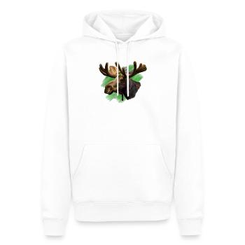 moose - Men’s Premium Organic Hoodie - white - Front - Nico (187cm)