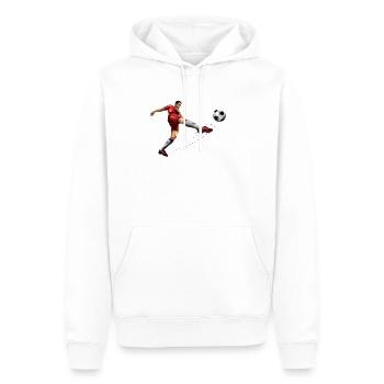 soccer player - Sweat à capuche Premium bio Homme - blanc - Devant - Nico (187cm)