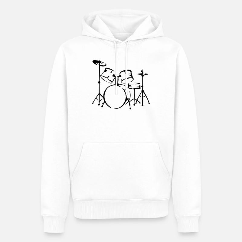 percussions - Sweat à capuche Premium bio Homme - blanc