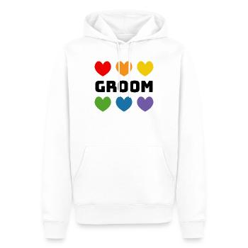 Rainbow Hearts Groom noir - Sweat à capuche Premium bio Homme - blanc - Devant - Nico (187cm)
