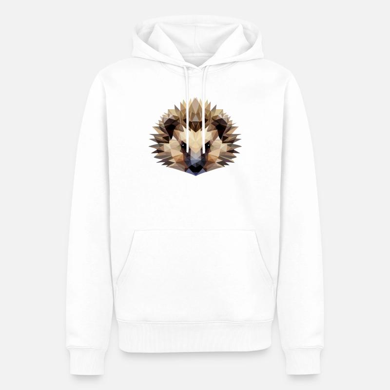 Style polygonal hérisson - Sweat à capuche Premium bio Homme - blanc