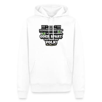 Pas toujours par les gens - Sweat à capuche Premium bio Homme - blanc - Devant - Nico (187cm)