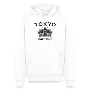 Tokio, Schrein Daijingu, Liebe und Glück Zeichnung - Männer Premium Bio Hoodie - Weiß - Vorne - Nico (187cm)