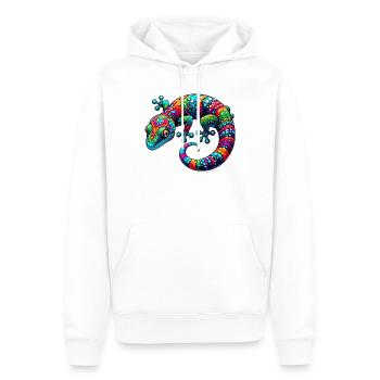 Gecko - Men’s Premium Organic Hoodie - white - Front - Nico (187cm)