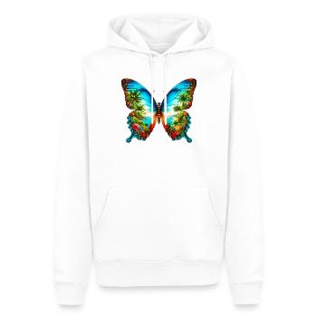Papillon - Sweat à capuche Premium bio Homme - blanc - Devant - Nico (187cm)