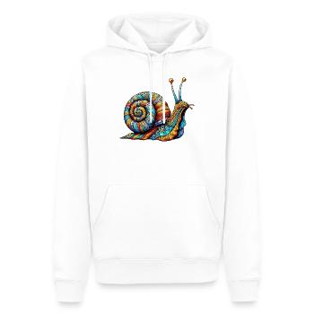 Escargot - Sweat à capuche Premium bio Homme - blanc - Devant - Nico (187cm)