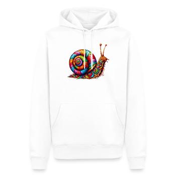 Escargot - Sweat à capuche Premium bio Homme - blanc - Devant - Nico (187cm)