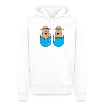 Sacs Pommes de terre Légumes Producteurs de pommes de terre - Sweat à capuche Premium bio Homme - blanc - Devant - Nico (187cm)