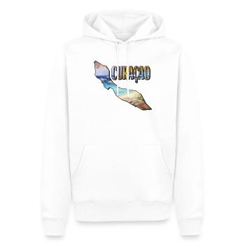 Carte aquarelle Curaçao - Sweat à capuche Premium bio Homme - blanc - Devant - Nico (187cm)