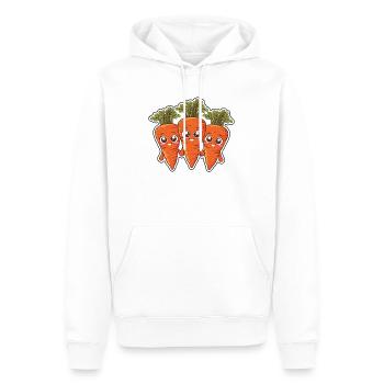 Karla, Kalle et Kim – Les amis de la carotte - Sweat à capuche Premium bio Homme - blanc - Devant - Nico (187cm)