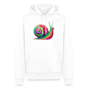 Escargot - Sweat à capuche Premium bio Homme - blanc - Devant - Nico (187cm)