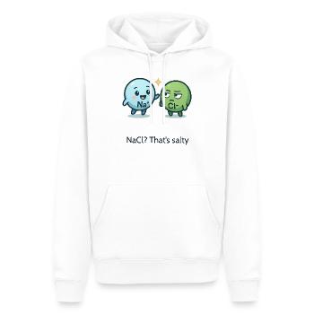 NaCl? That’s salty – Chemie mit Geschmack - Männer Premium Bio Hoodie - Weiß - Vorne - Nico (187cm)