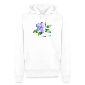 Vinca Minor - Illustration botanique à l’aquarelle - Sweat à capuche Premium bio Homme - blanc - Devant - Nico (187cm)