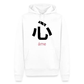 心 – Kokoro, das japanische Herz - Männer Premium Bio Hoodie - Weiß - Vorne - Nico (187cm)
