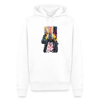 Urban rapper with colorful graffiti - Men’s Premium Organic Hoodie - white - Front - Nico (187cm)
