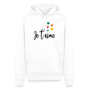 LOVE. COUPLE. JUST MARRIED. EVJF. VALENTINE'S DAY. - Men’s Premium Organic Hoodie - white - Front - Nico (187cm)