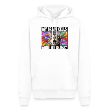 Eine intelligent humorvolle Katze - Männer Premium Bio Hoodie - Weiß - Vorne - Nico (187cm)