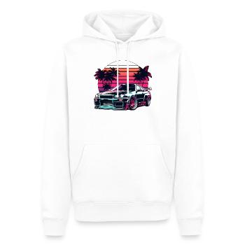 JDM voiture Japonais Voiture Rétro Course Drifting Légende - Sweat à capuche Premium bio Homme - blanc - Devant - Nico (187cm)
