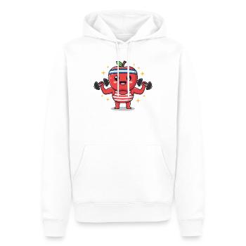 Cartoon Fitness Obst Sport Kunstwerk - Männer Premium Bio Hoodie - Weiß - Vorne - Nico (187cm)