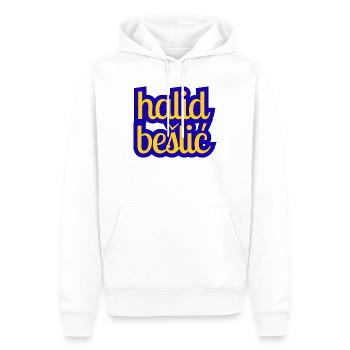 Halid Bešlić - Design en bleu jaune - Sweat à capuche Premium bio Homme - blanc - Devant - Nico (187cm)
