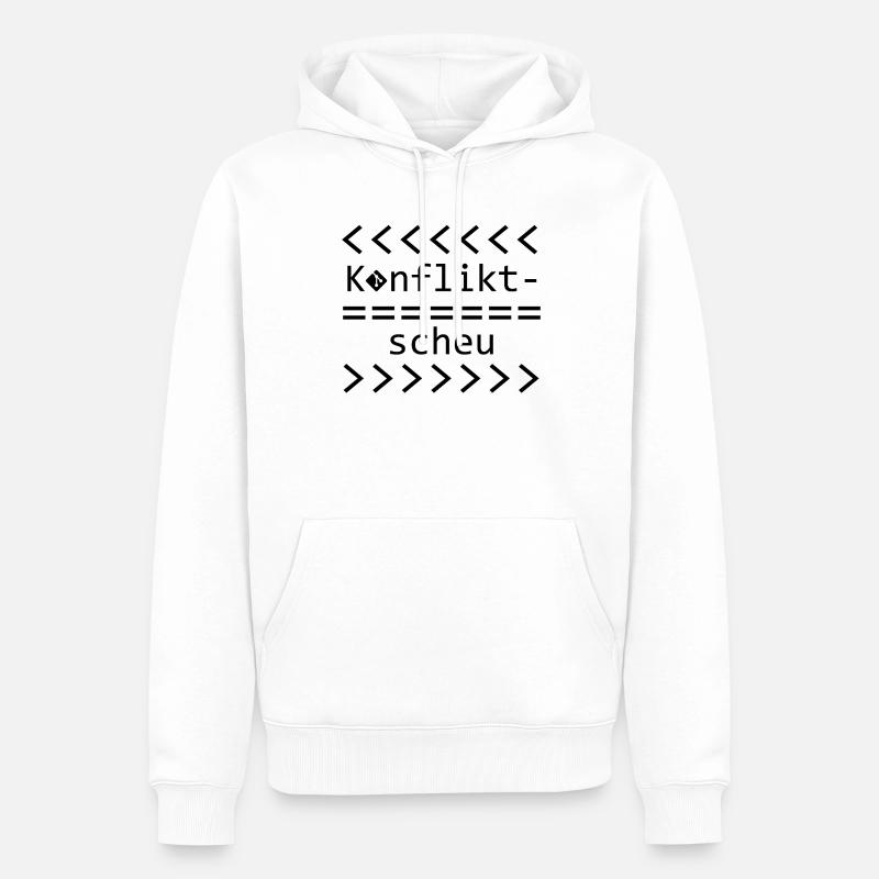 Chemise Git Nerd Aversion aux conflits - Sweat à capuche Premium bio Homme - blanc