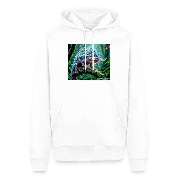 Neon Caméléon Jungle Magie - Sweat à capuche Premium bio Homme - blanc - Devant - Nico (187cm)