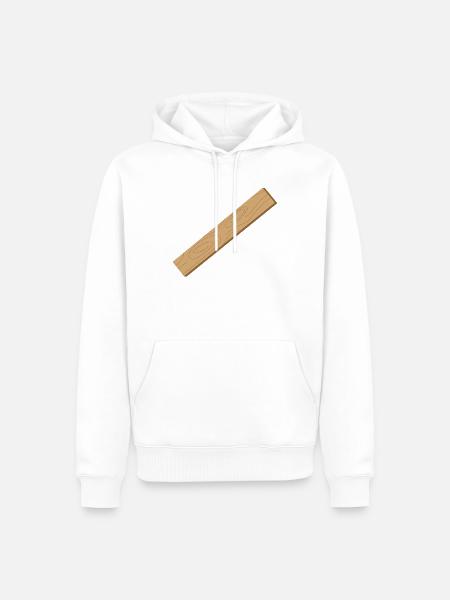 Rustikale Holzmaserung auf Holzplanke - Männer Premium Bio Hoodie - Weiß