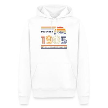 Vintage Geburtstag – Dezember 1985 - Männer Premium Bio Hoodie - Weiß - Vorne - Nico (187cm)