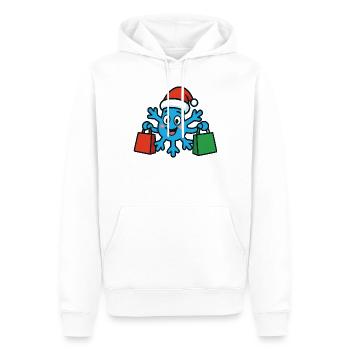 Weihnachtliche Schneeflocke kauft Geschenke - Männer Premium Bio Hoodie - Weiß - Vorne - Nico (187cm)