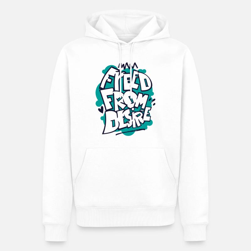 Feed From Desire Graffiti Tee - Sweat à capuche Premium bio Homme - blanc