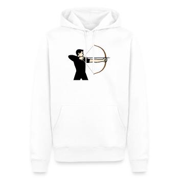 Archer déterminé - Sweat à capuche Premium bio Homme - blanc - Devant - Nico (187cm)