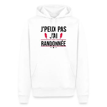 J’peux pas j’ai randonnée Humour Nature - Sweat à capuche Premium bio Homme - blanc - Devant - Nico (187cm)