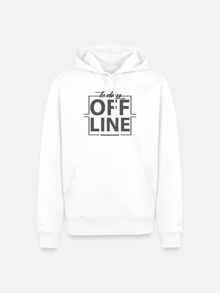 Today Offline Design Statement Saying Minimal - Men’s Premium Organic Hoodie - white