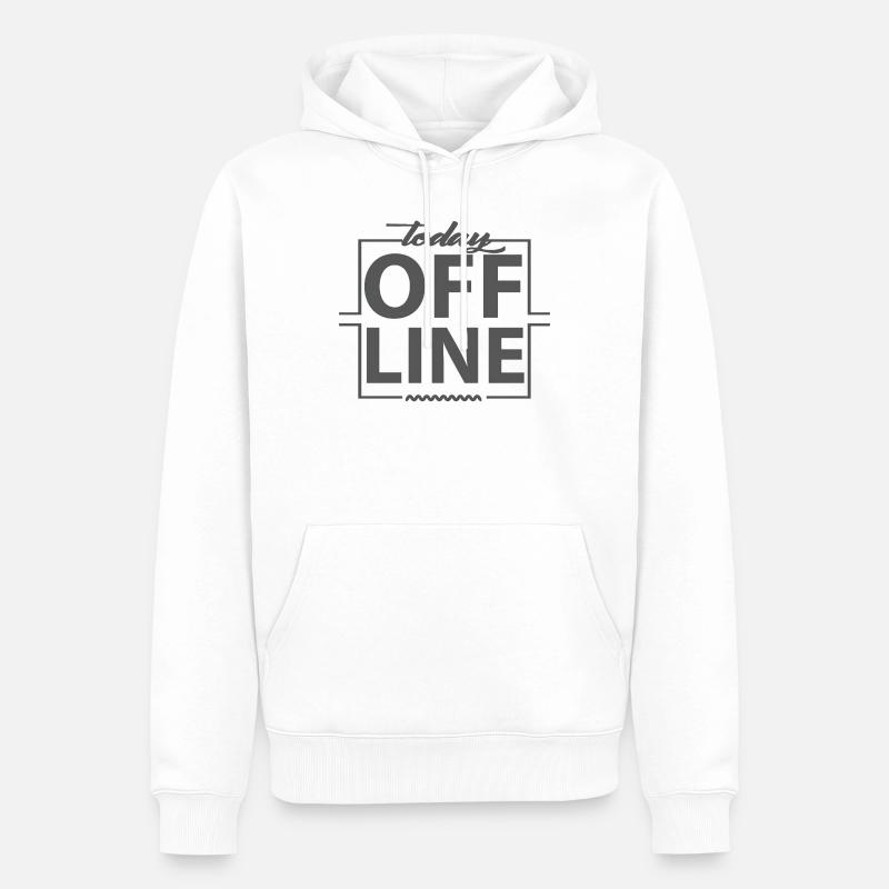 Today Offline Design Statement Spruch Minimal - Männer Premium Bio Hoodie - Weiß
