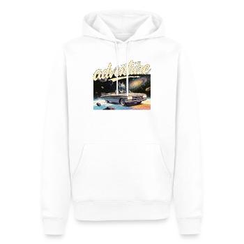 Retro Auto Abenteuer - Männer Premium Bio Hoodie - Weiß - Vorne - Nico (187cm)