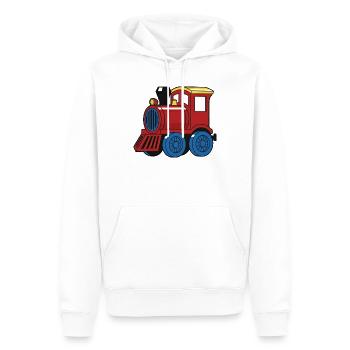 Süße Eisenbahn Lokomotive Dampflok für Kinder - Männer Premium Bio Hoodie - Weiß - Vorne - Nico (187cm)