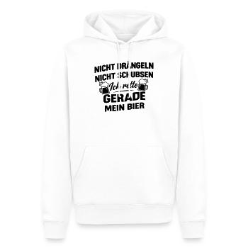 Please don't push, I've got beer in my hand - Men’s Premium Organic Hoodie - white - Front - Nico (187cm)