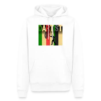 Dartist: Kunst trifft Dart Retro-Streifen - Männer Premium Bio Hoodie - Weiß - Vorne - Nico (187cm)