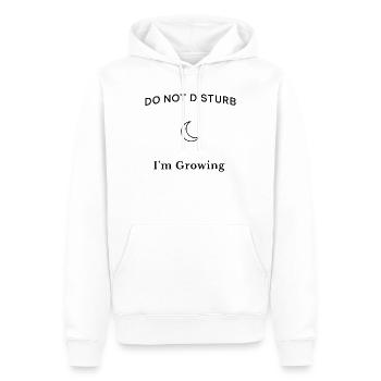 Do Not Disturb I'm Growing – Aesthetic Spruch - Men’s Premium Organic Hoodie - white - Front - Nico (187cm)