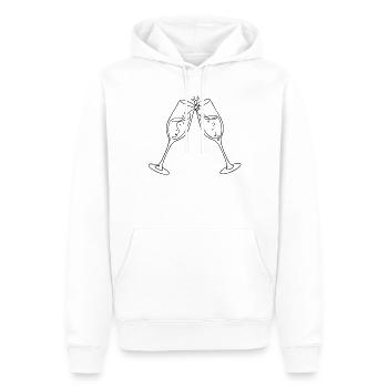 Chin Chin – Cheers Glasses Mariage en noir et blanc - Sweat à capuche Premium bio Homme - blanc - Devant - Nico (187cm)