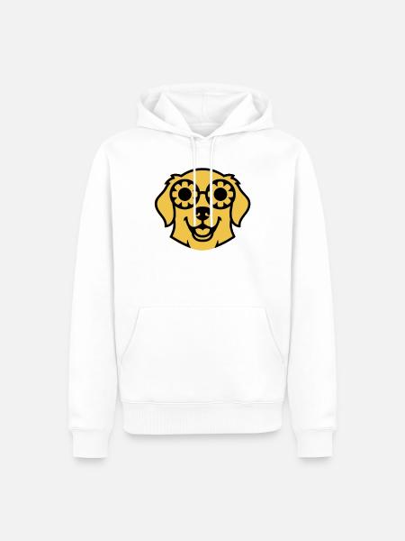 Labrador Flower Glasses Peace Comic - Men’s Premium Organic Hoodie - white