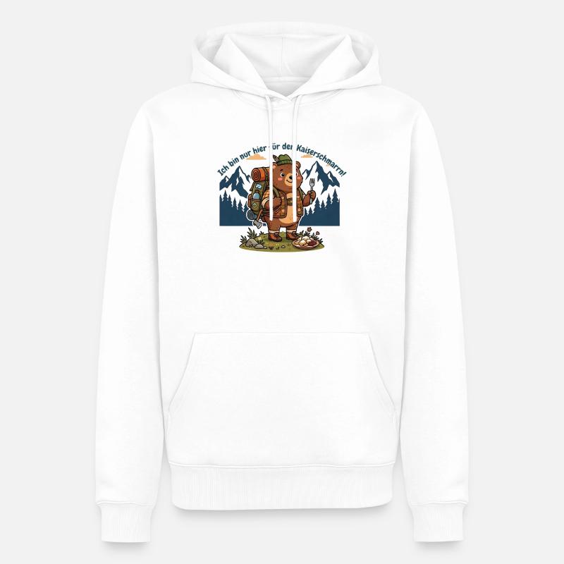 Kaiserschmarrn Wanderbär - Lustiges Wandershirt - Männer Premium Bio Hoodie - Weiß