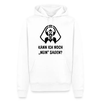 Braut – Kann Ich Noch „Nein“ Sagen? (JGA / Black) - Männer Premium Bio Hoodie - Weiß - Vorne - Nico (187cm)