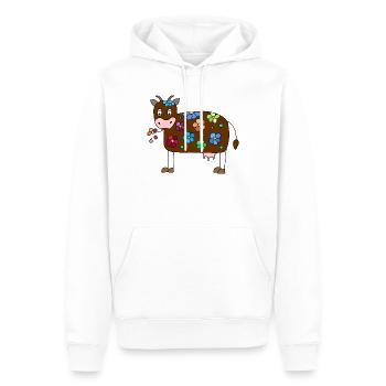 Kuh - Männer Premium Bio Hoodie - Weiß - Vorne - Nico (187cm)