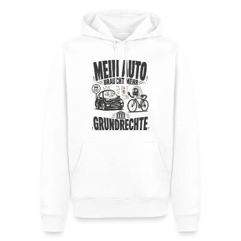 Mein Auto braucht mehr Grundrechte - Männer Premium Bio Hoodie - Weiß - Vorne - Nico (187cm)