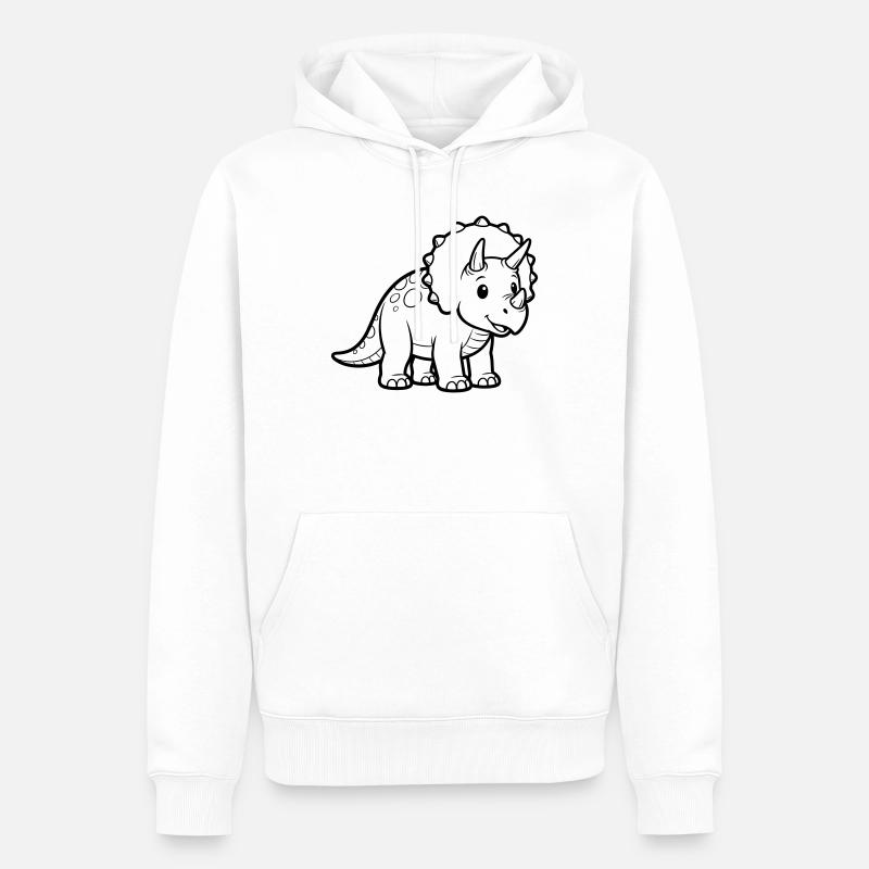 Bébé Tricératops - Sweat à capuche Premium bio Homme - blanc