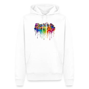 Bakersfield California Dripping Paint - Men’s Premium Organic Hoodie - white - Front - Nico (187cm)