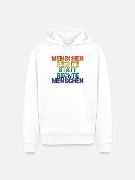 Menschenrechte Spruch für Aktivisten & Demos - Männer Premium Bio Hoodie - Weiß
