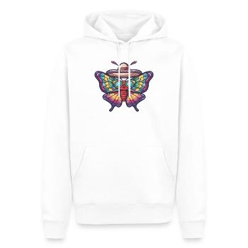 Butterfly Funny Sombrero - Men’s Premium Organic Hoodie - white - Front - Nico (187cm)